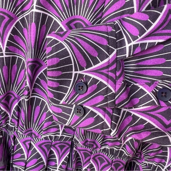 TUCKERNUCK ALLYSON Purple 100% SILK Long Sleeve Wrap Dress SIZE SMALL LIKE NEW! - Picture 4 of 9